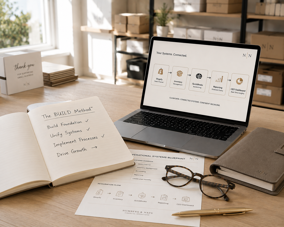 Operational systems — connected e-commerce warehouse and dashboard